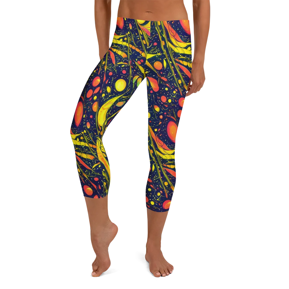 Citrus Vortex on Capri Leggings — Front