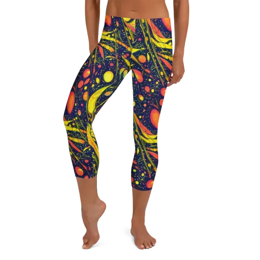 Citrus Vortex on a Capri Leggings