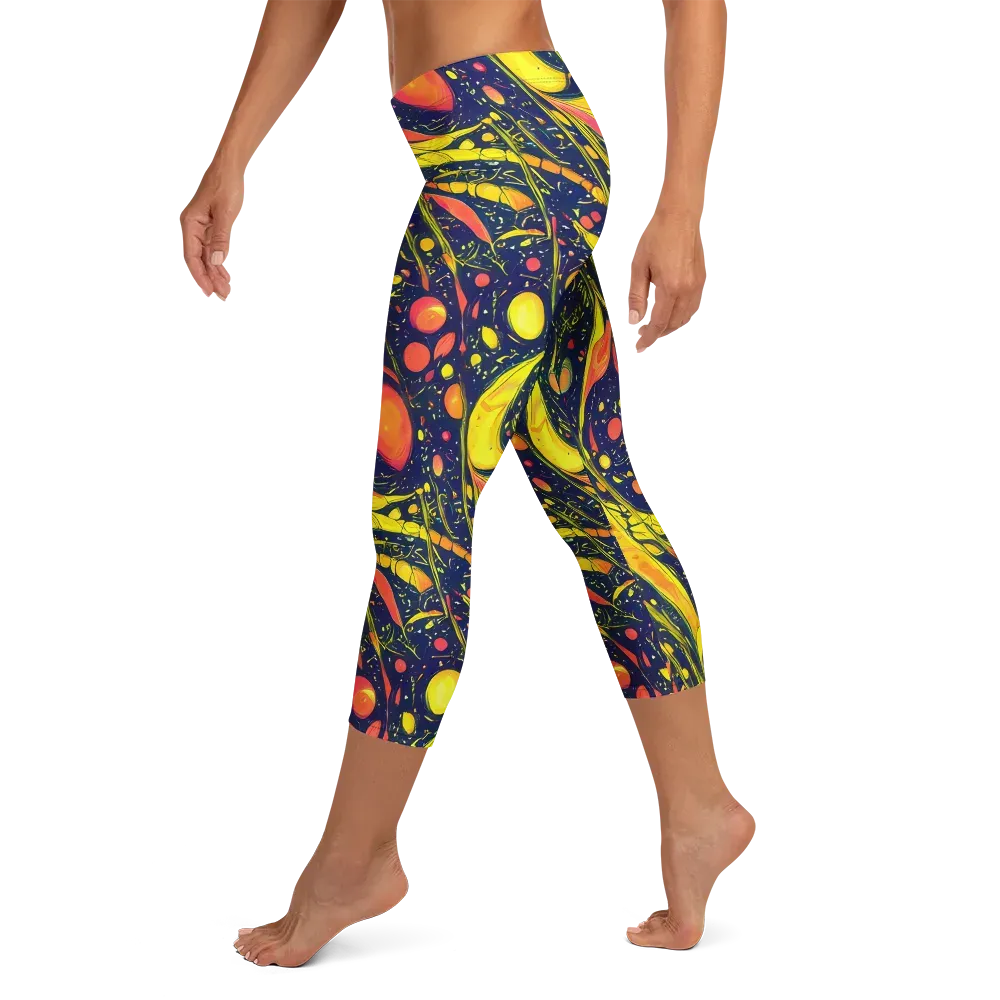 Citrus Vortex on Capri Leggings — Left