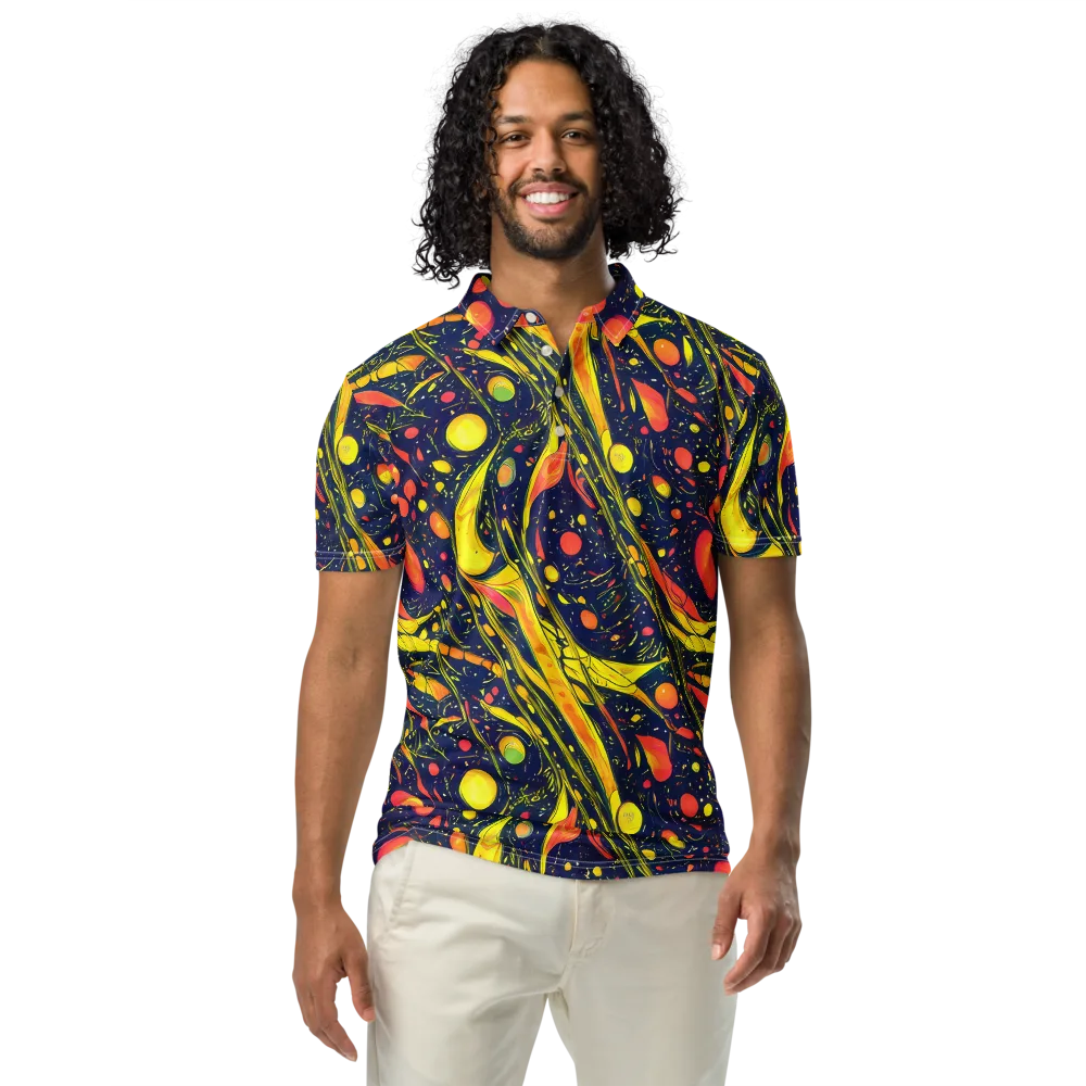 Citrus Vortex on Men's Slim Fit Polo Shirt — Front