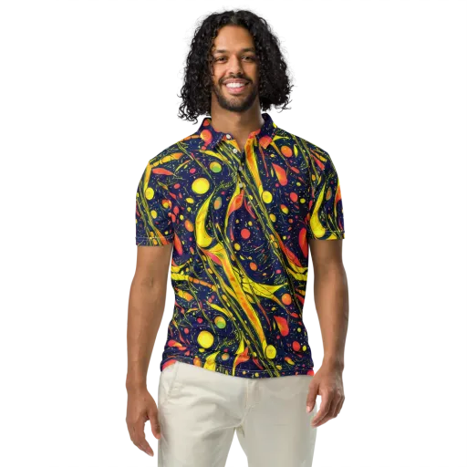Citrus Vortex on a Men's Slim Fit Polo Shirt