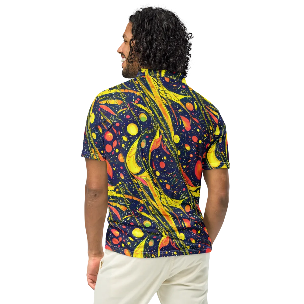 Citrus Vortex on Men's Slim Fit Polo Shirt — Back