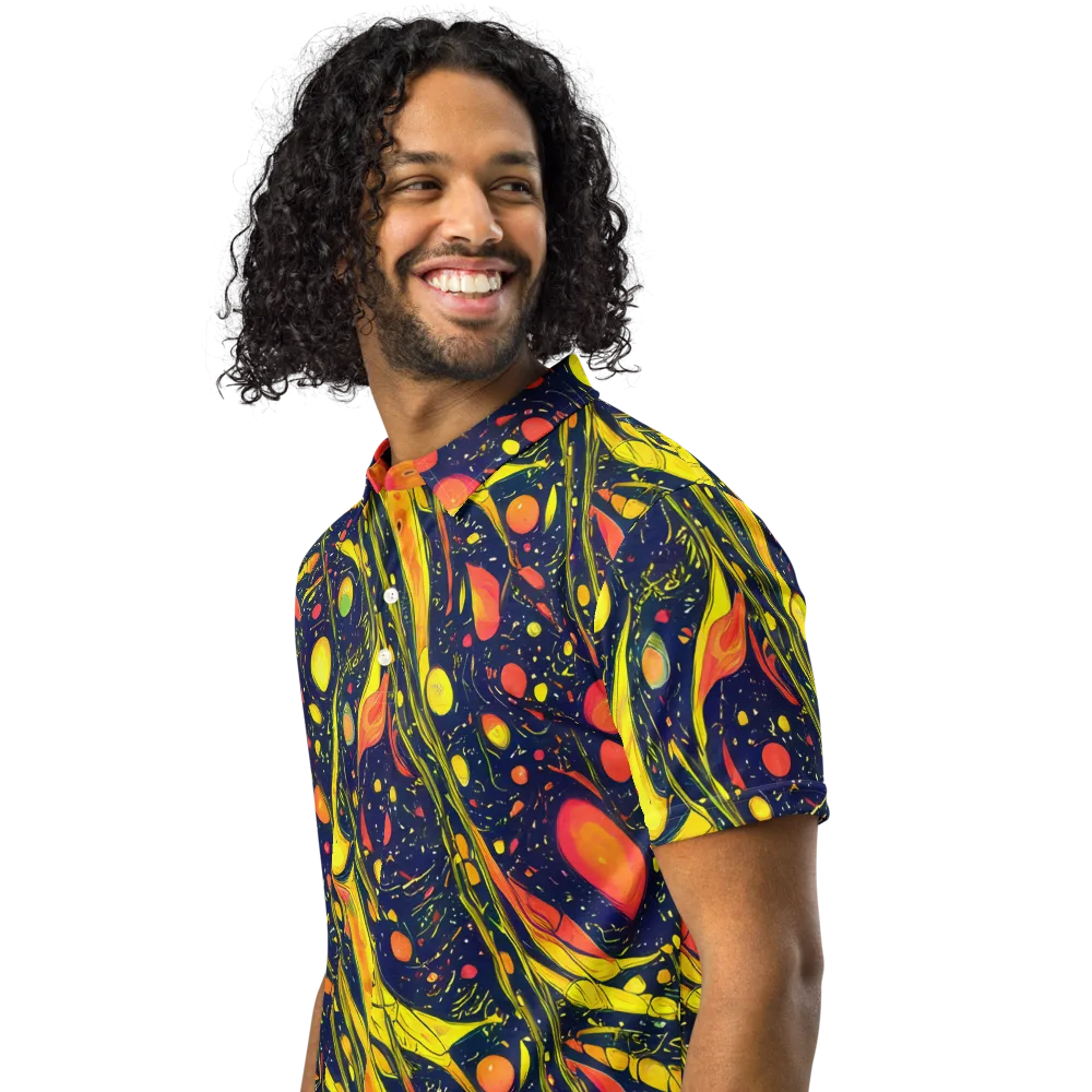 Citrus Vortex on Men's Slim Fit Polo Shirt — Left Front