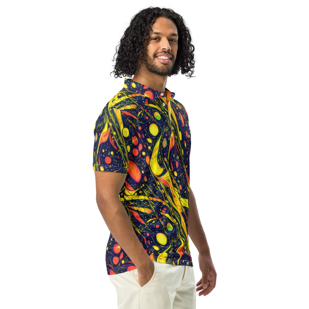 Citrus Vortex on Men's Slim Fit Polo Shirt — Right Front