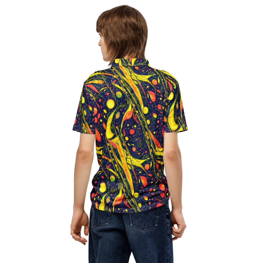 Citrus Vortex on Men's Slim Fit Polo Shirt — Back