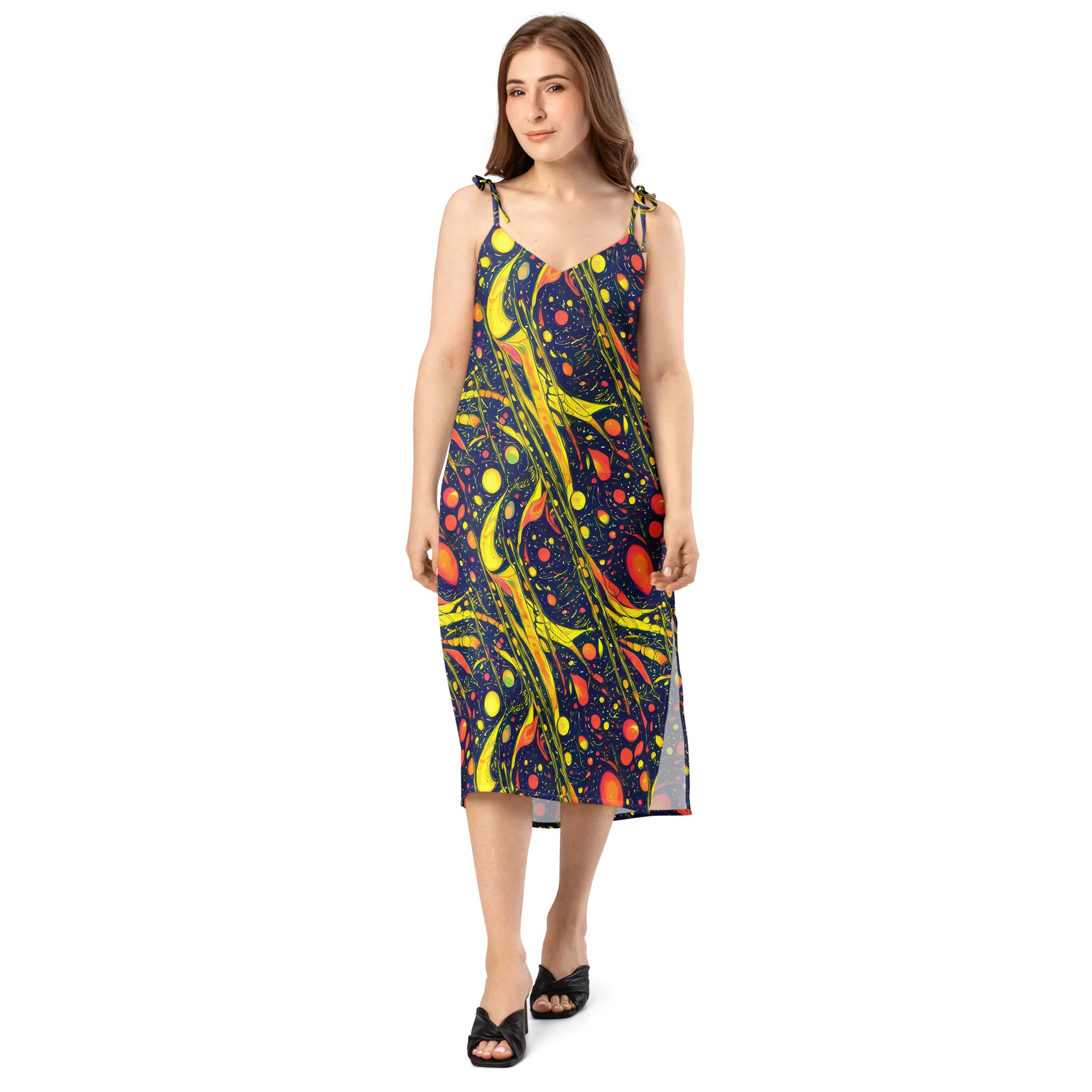 Citrus Vortex on Slip Dress — Front