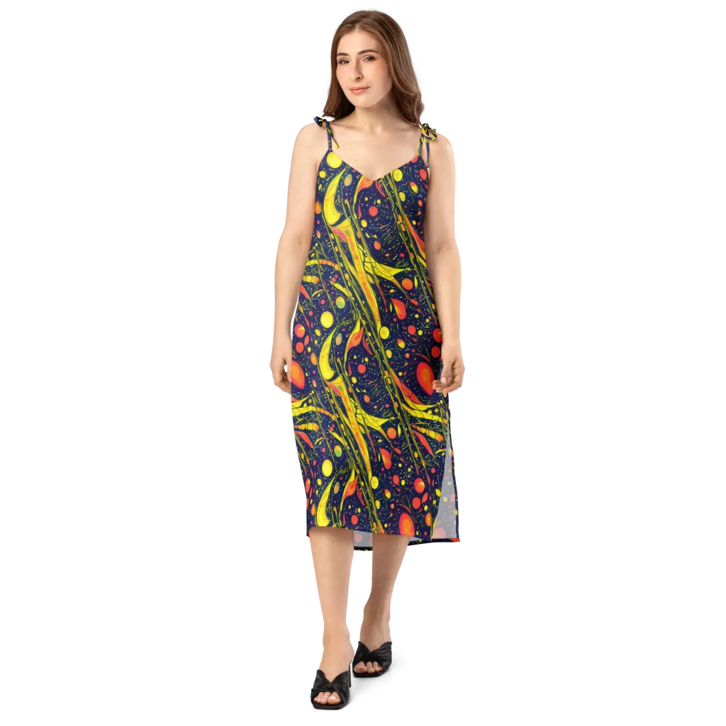 Citrus Vortex on Slip Dress — Front