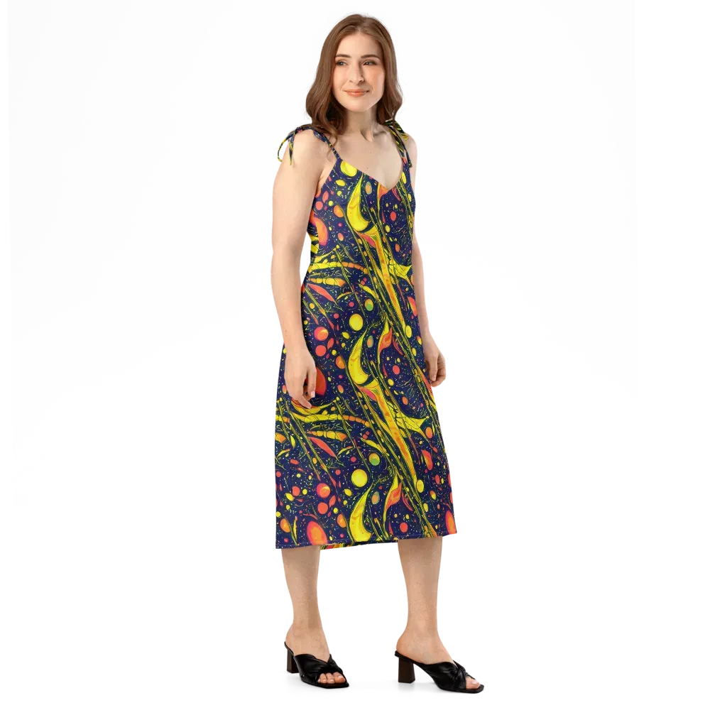 Citrus Vortex on Slip Dress — Right Front