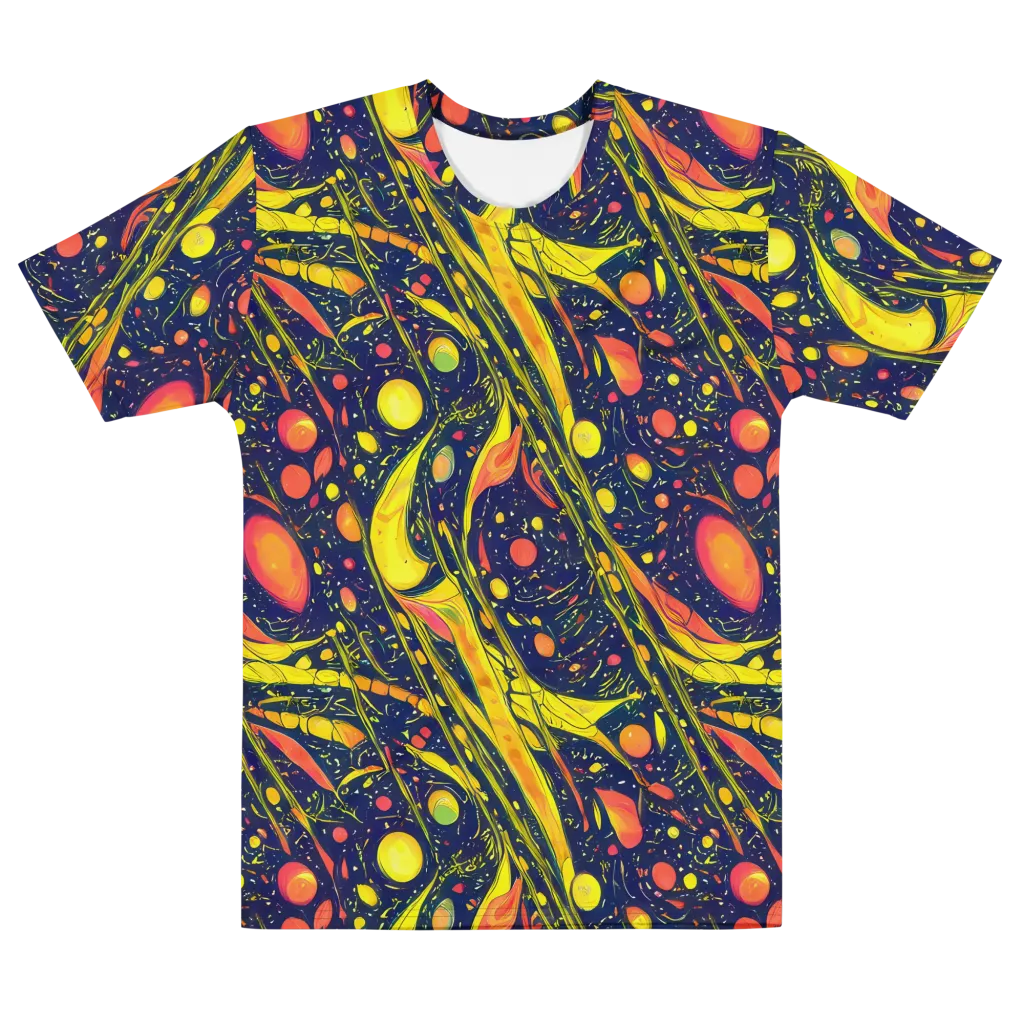Citrus Vortex on Men's Cotton Crew Neck T-Shirt — Front