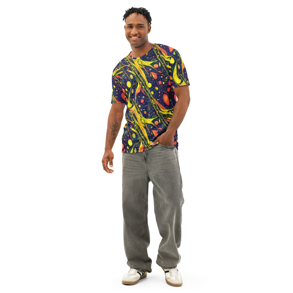 Citrus Vortex on Men's Cotton Crew Neck T-Shirt — Front