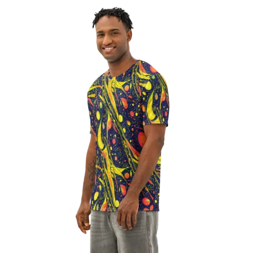 Citrus Vortex on a Men's Cotton Crew Neck T-Shirt