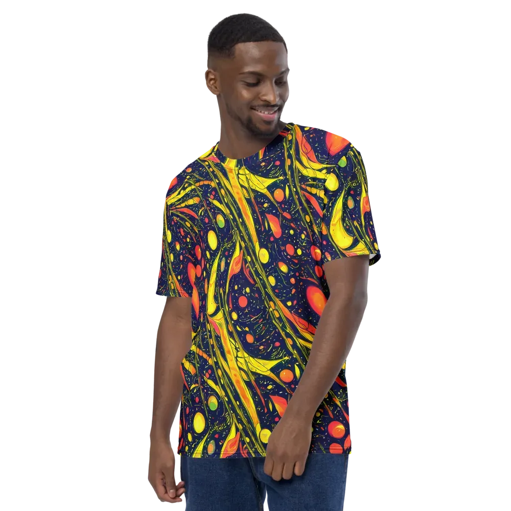 Citrus Vortex on Men's Crew Neck T-Shirt — Left