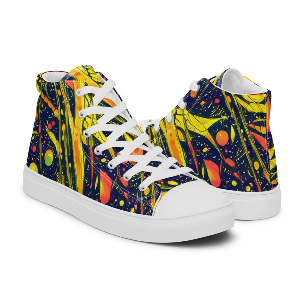 Citrus Vortex on Men's High Top Canvas Shoes — Right