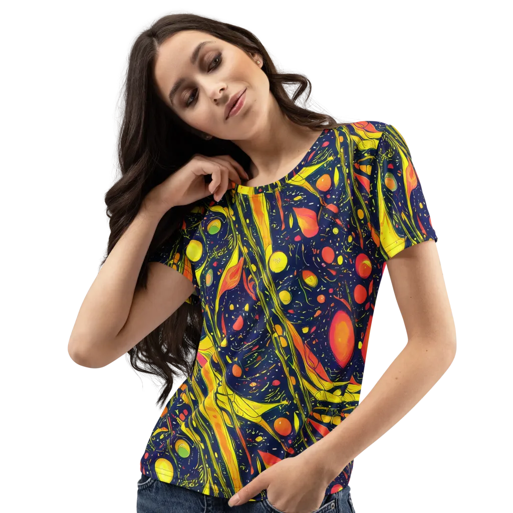 Citrus Vortex on Women's Crew Neck T-Shirt — Left Front