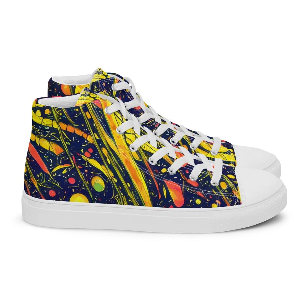 Citrus Vortex on Women's High Top Canvas Shoes — Right