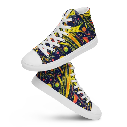 Citrus Vortex on a Women's High Top Canvas Shoes