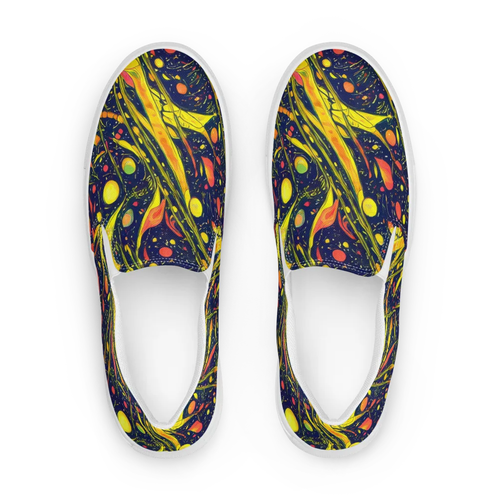 Citrus Vortex on Men's Slip-On Canvas Shoes — Front