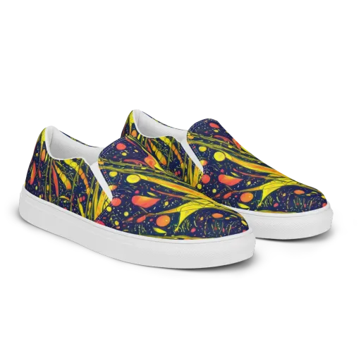 Citrus Vortex on a Men's Slip-On Canvas Shoes