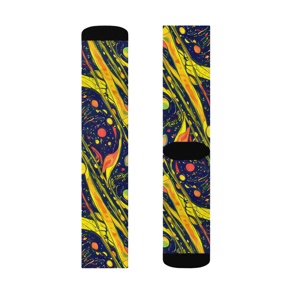 Citrus Vortex on Socks — Left Sock