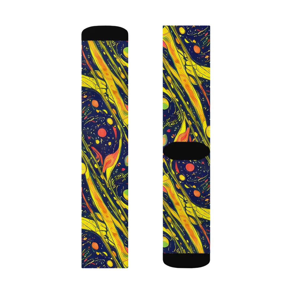 Citrus Vortex on Socks — Right Sock