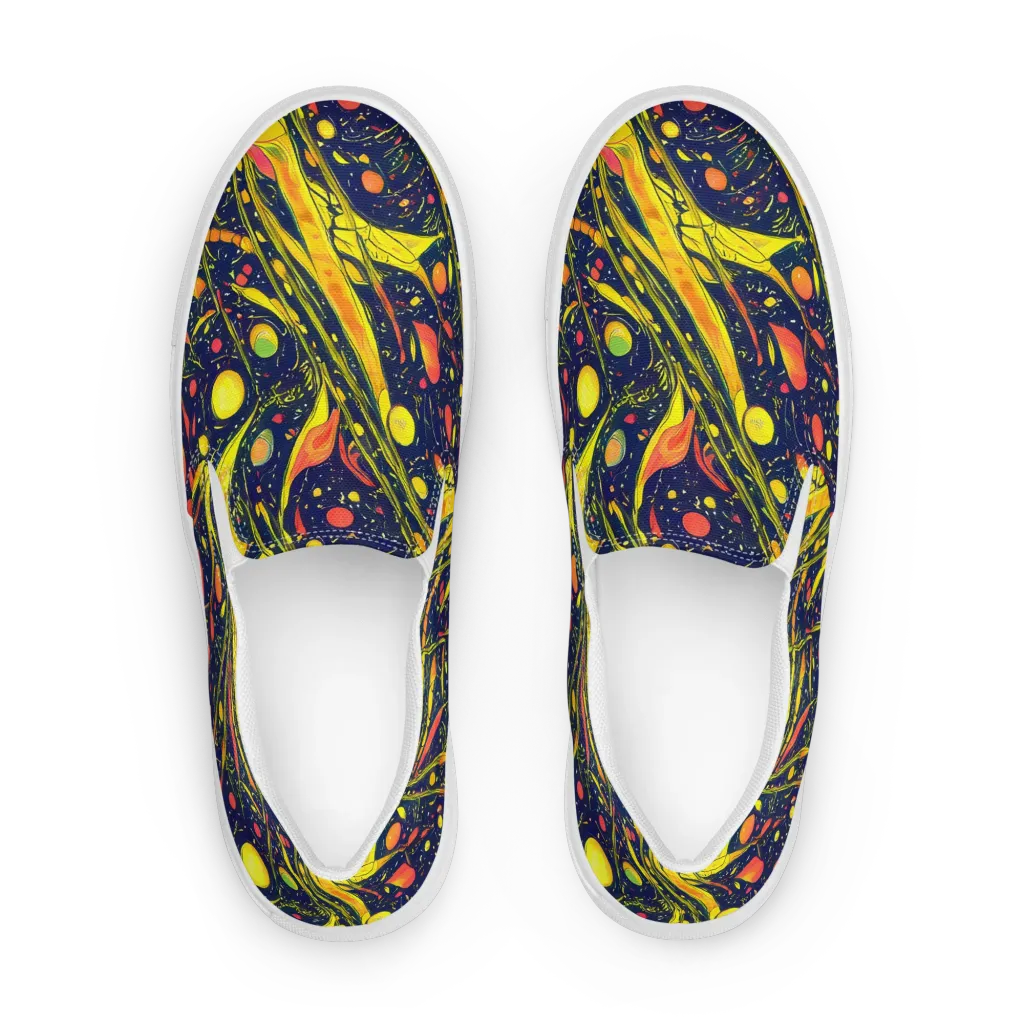 Citrus Vortex on Women's Slip-On Canvas Shoes — Front