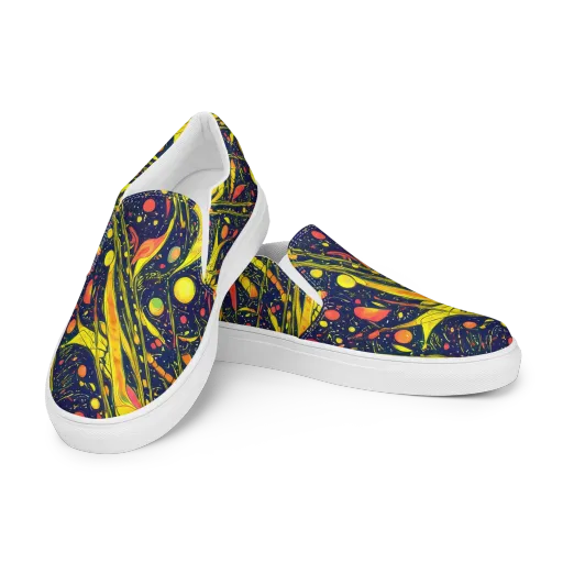 Citrus Vortex on a Women's Slip-On Canvas Shoes