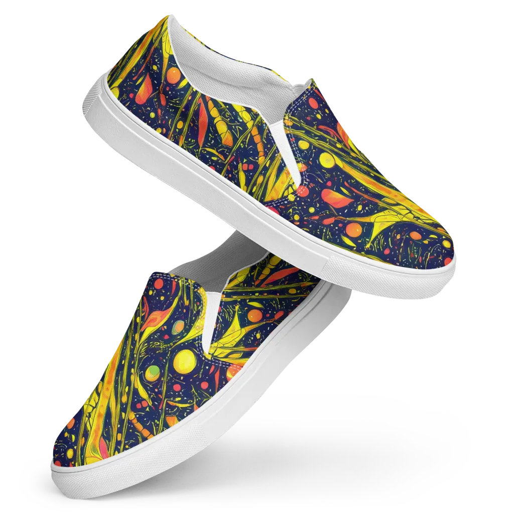 Citrus Vortex on Women's Slip-On Canvas Shoes — Front