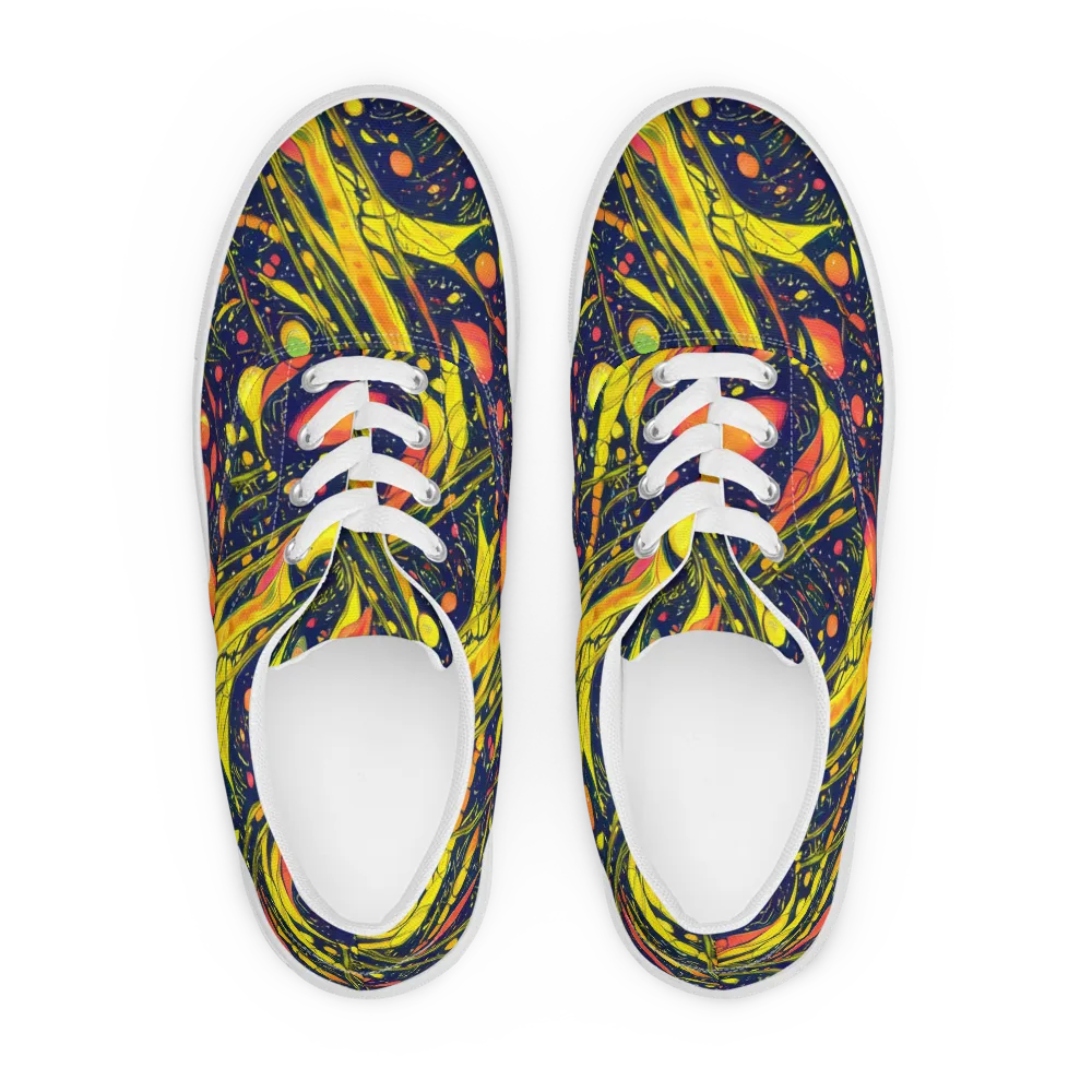 Citrus Vortex on Men's Lace-Up Canvas Shoes — Front
