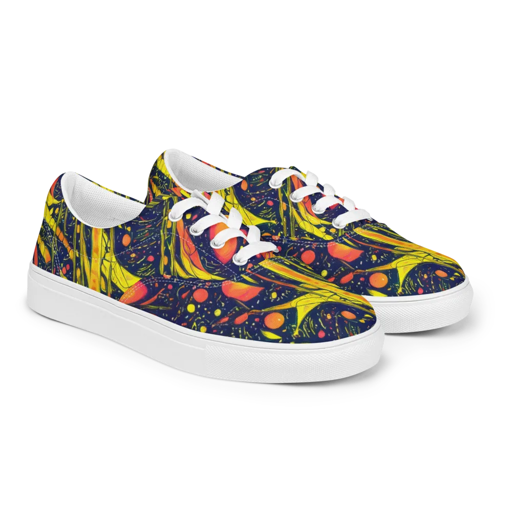 Citrus Vortex on Men's Lace-Up Canvas Shoes — Right Front