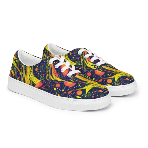 Citrus Vortex on a Men's Lace-Up Canvas Shoes