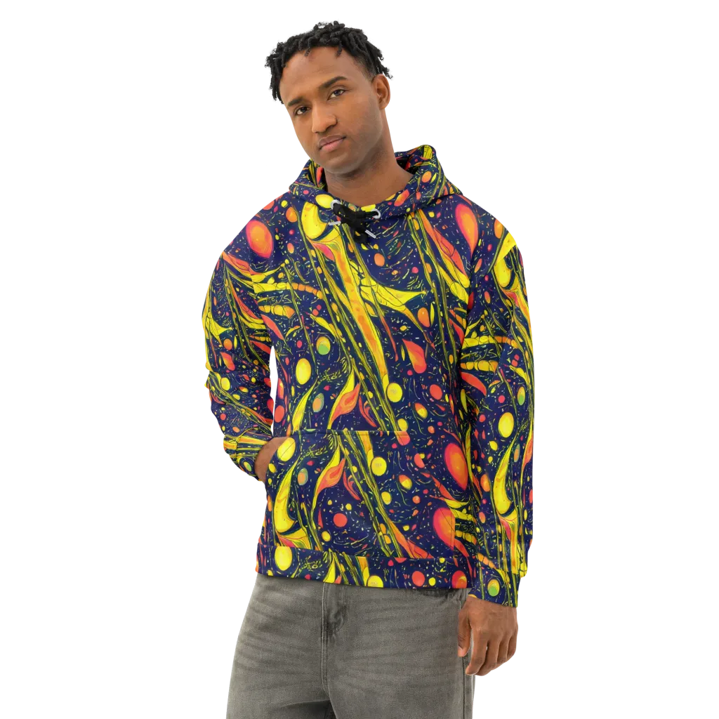 Citrus Vortex on Cotton Hoodie — Left Front