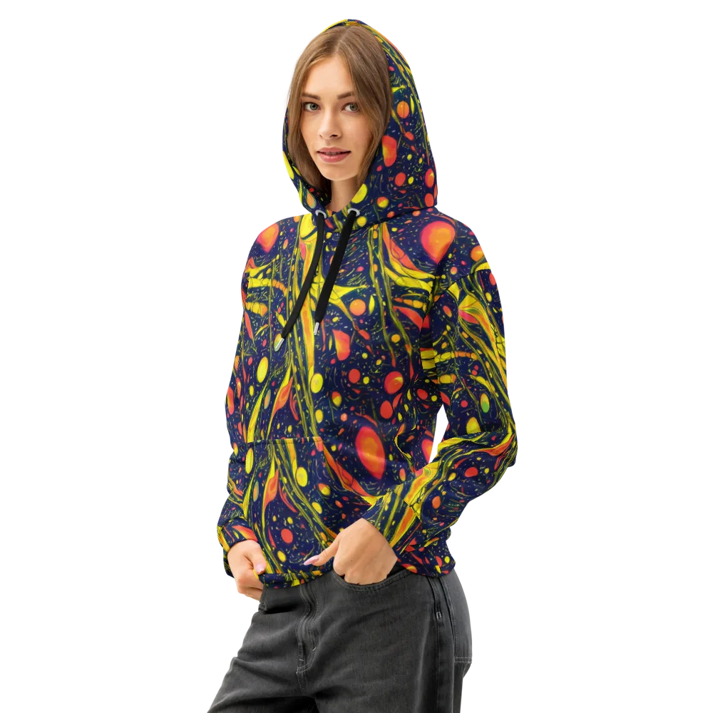Citrus Vortex on Cotton Hoodie — Left Front