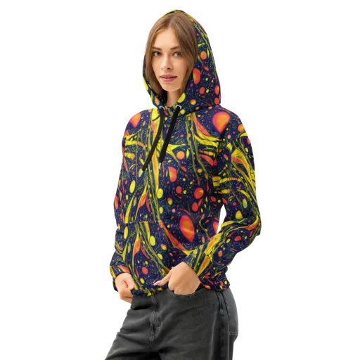 Citrus Vortex on a Cotton Hoodie