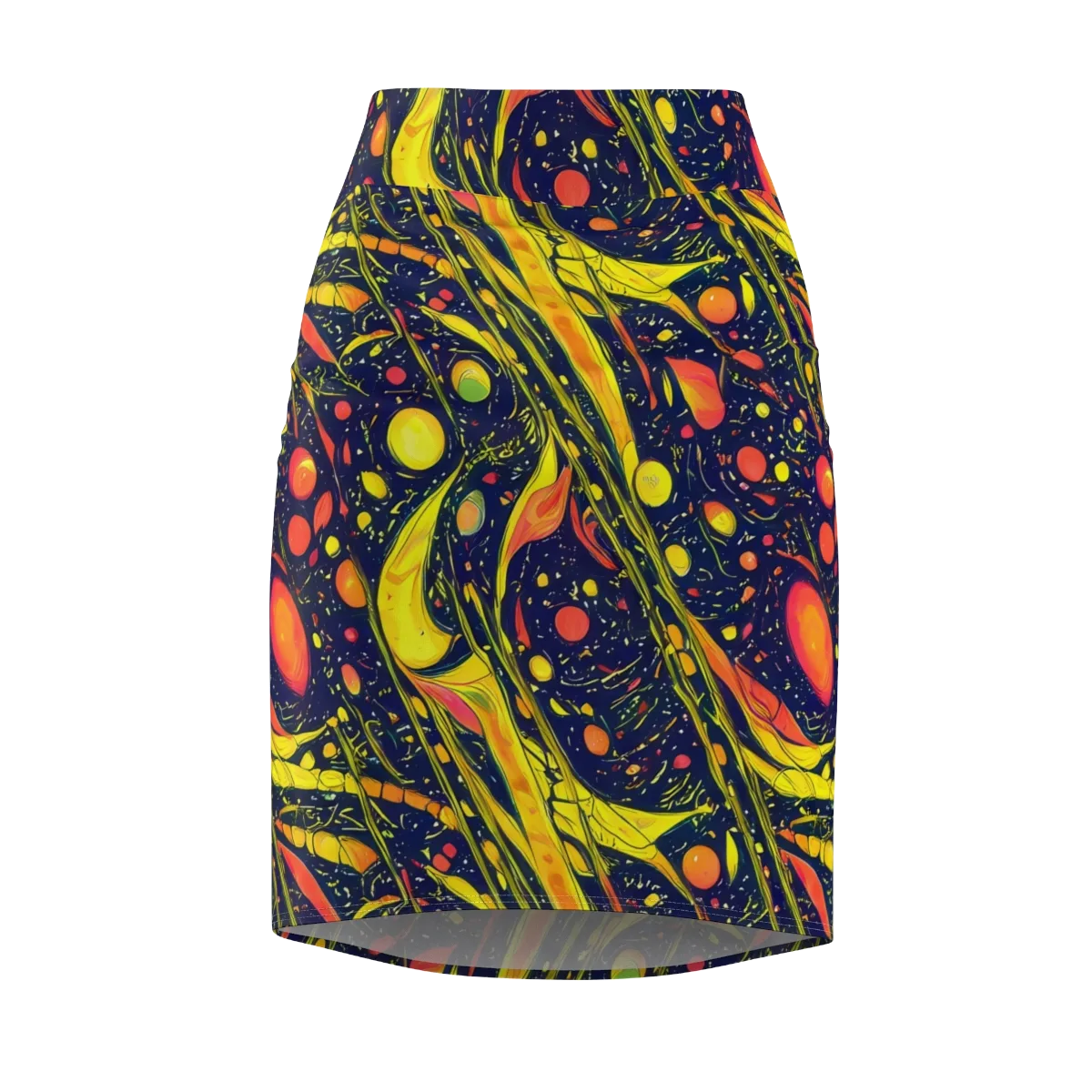 Citrus Vortex on Pencil Skirt — Front