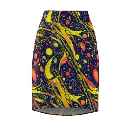 Citrus Vortex on a Pencil Skirt