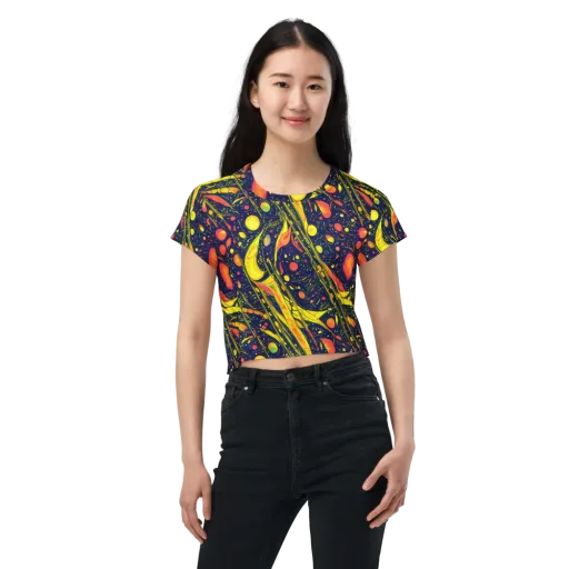 Citrus Vortex on a Crop Tee