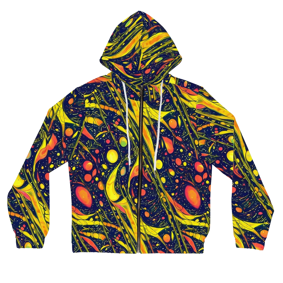 Citrus Vortex on Women's Full-Zip Hoodie — Front