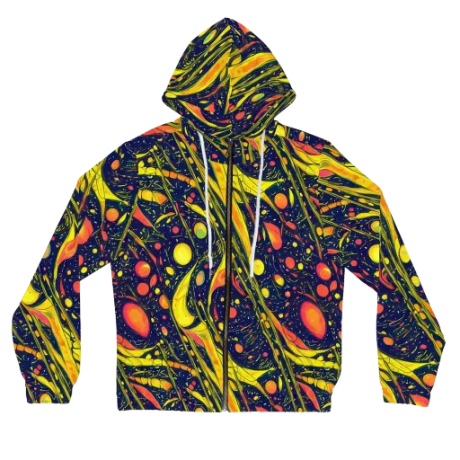 Citrus Vortex on a Women's Full-Zip Hoodie
