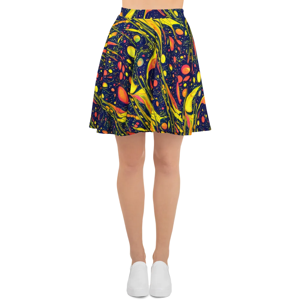 Citrus Vortex on Skater Skirt — Front