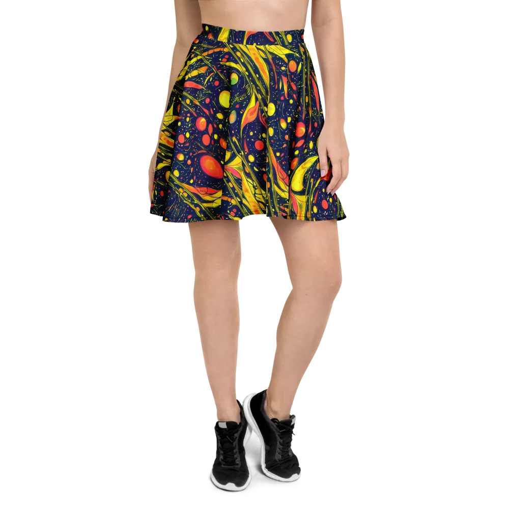 Citrus Vortex on Skater Skirt — Front