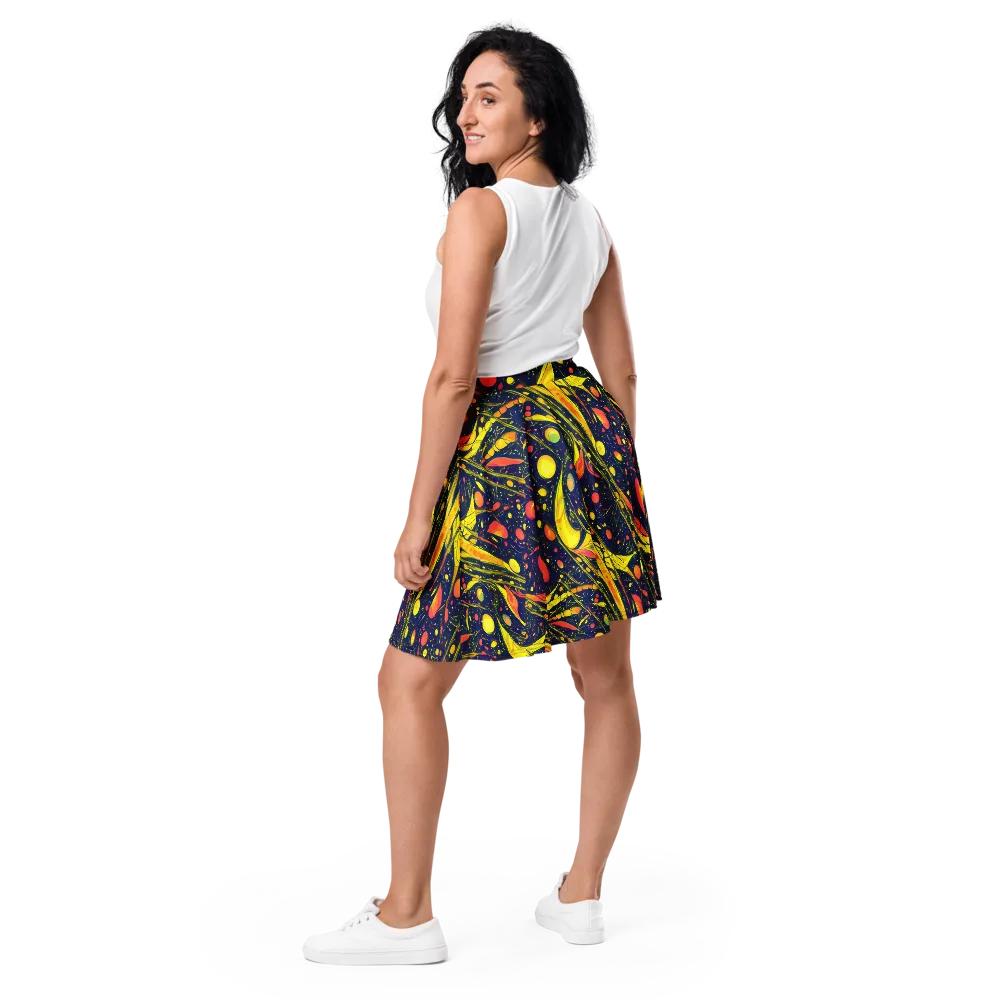 Citrus Vortex on Skater Skirt — Back