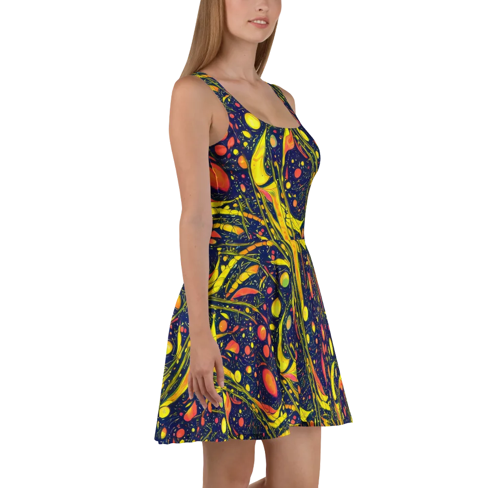 Citrus Vortex on Skater Dress — Right