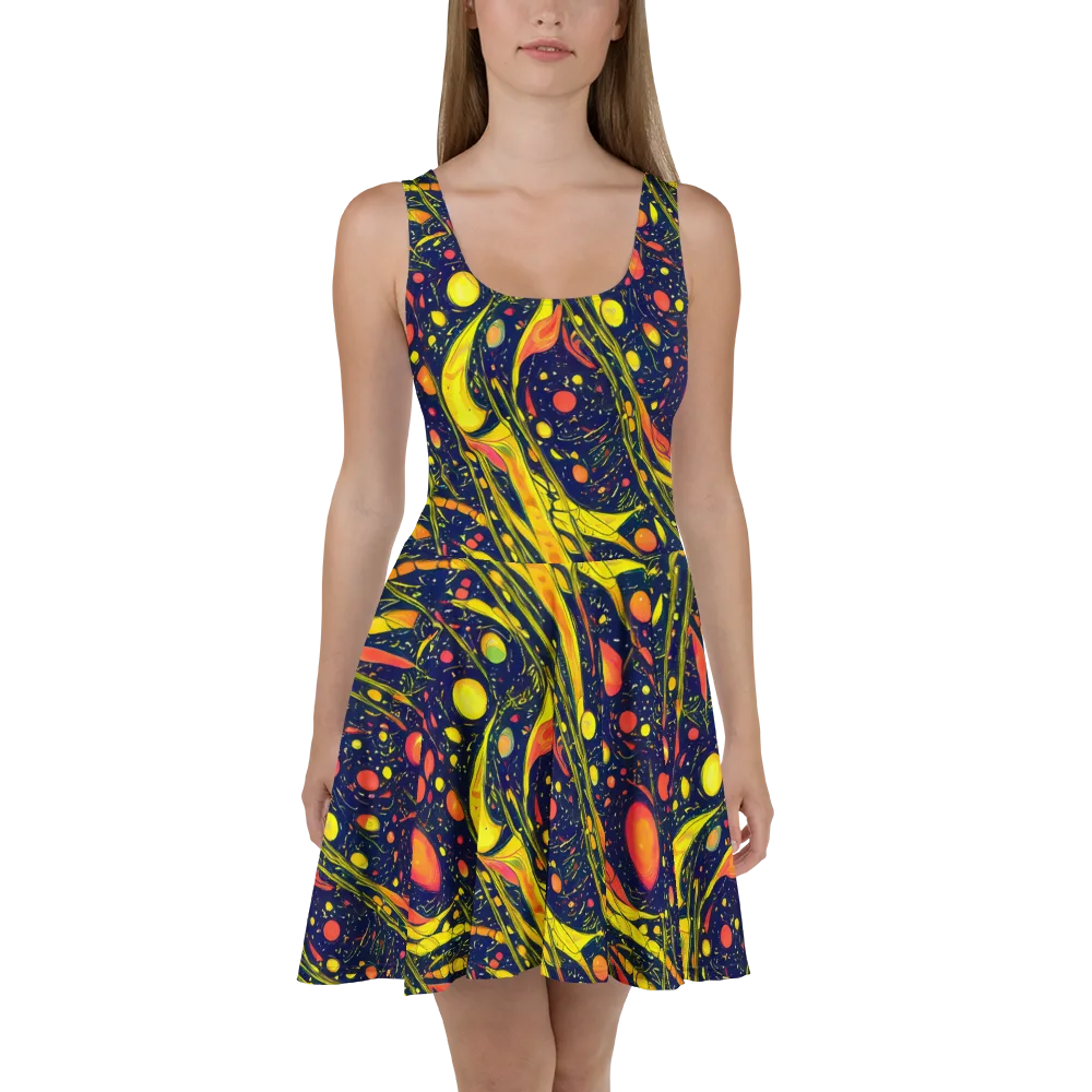 Citrus Vortex on Skater Dress — Front
