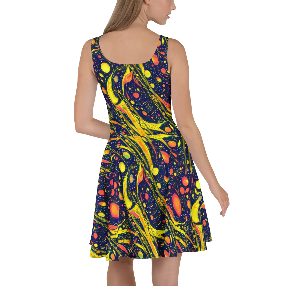 Citrus Vortex on Skater Dress — Back
