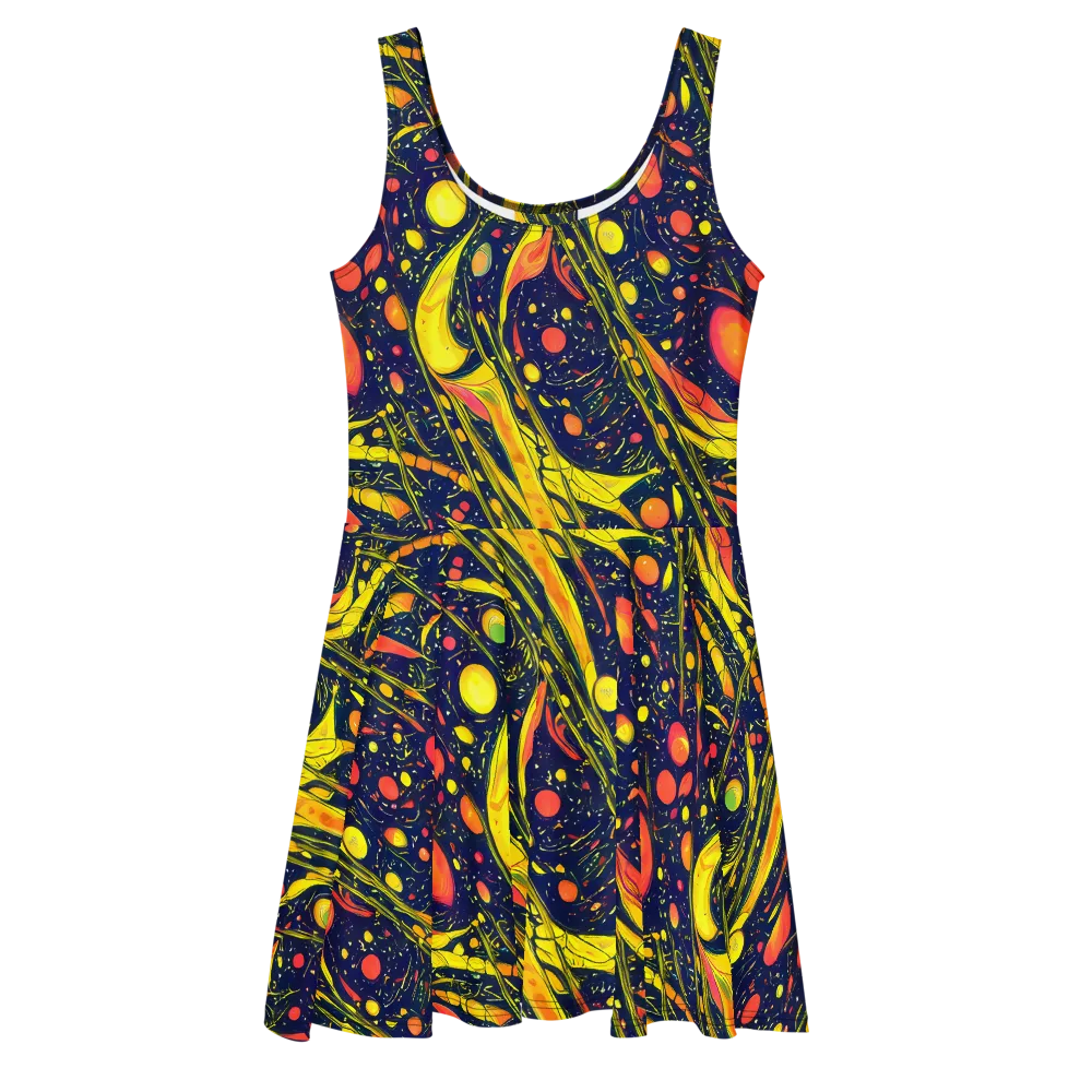 Citrus Vortex on Skater Dress — Front