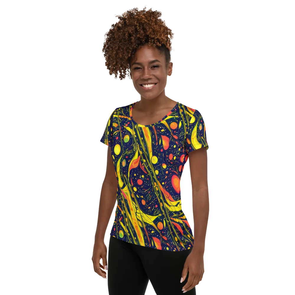 Citrus Vortex on Women's Athletic T-Shirt — Left