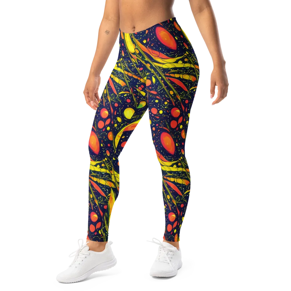 Citrus Vortex on Leggings — Left Front