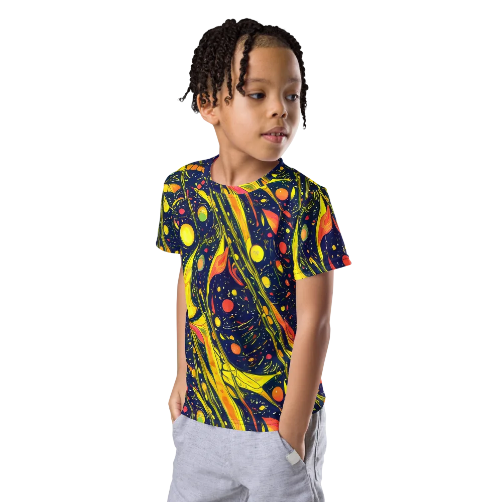 Citrus Vortex on Kids Crew Neck T-Shirt — Left Front