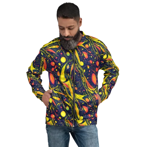 Citrus Vortex on a Bomber Jacket