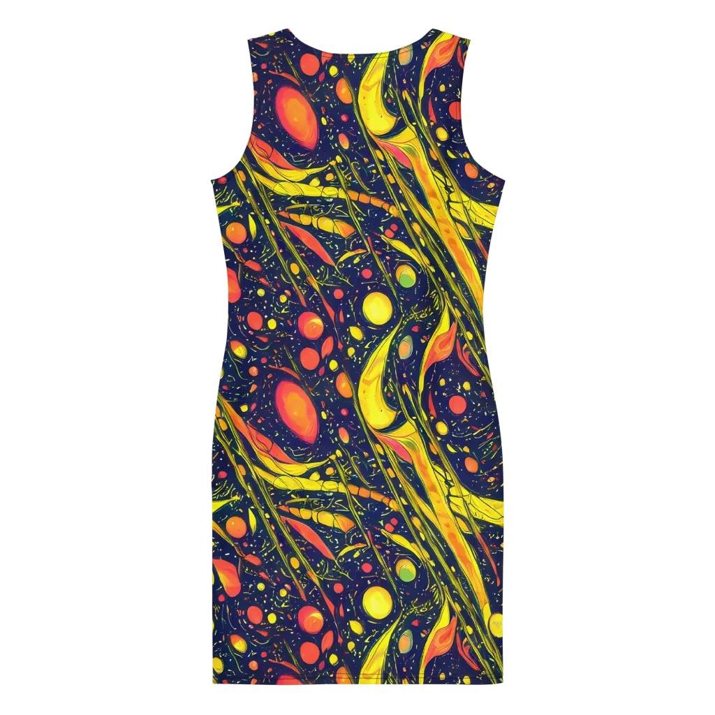 Citrus Vortex on Bodycon Dress — Back